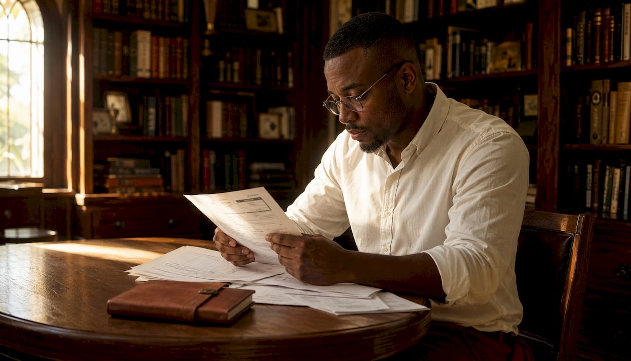 Caseworker reviewing jail visitation denial documents