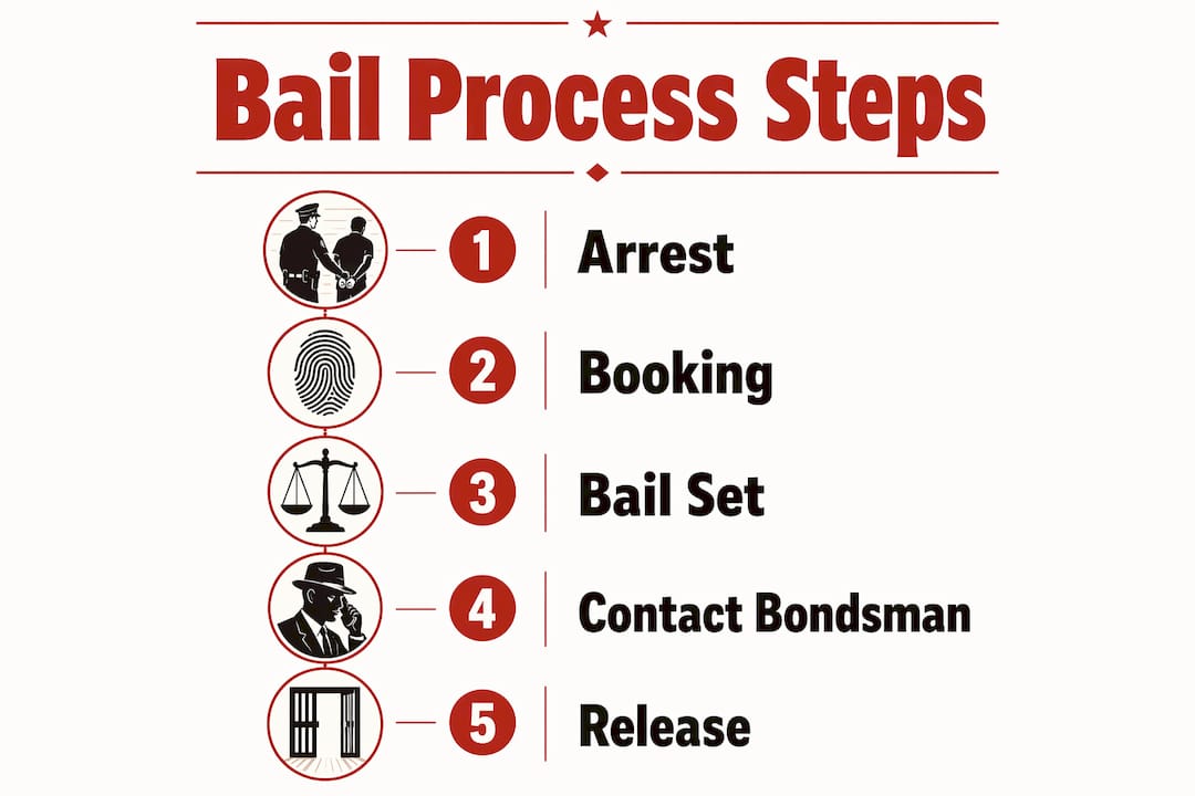 Infographic illustrating bail process steps