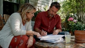 Family reviewing jail release paperwork
