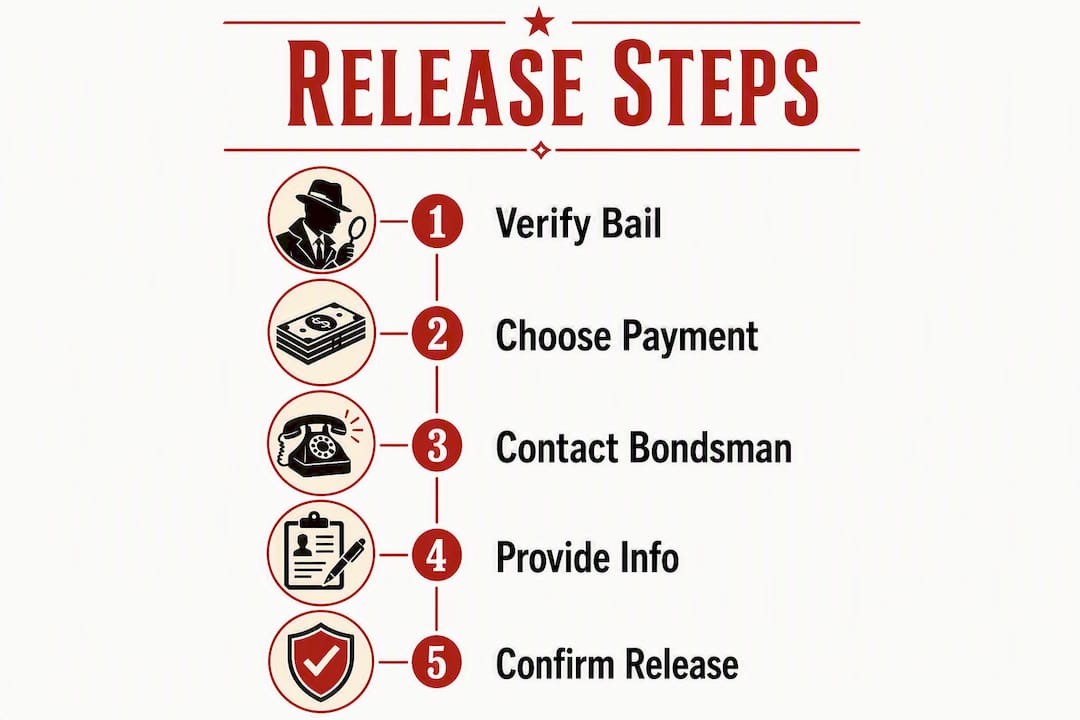 Infographic outlining jail release steps