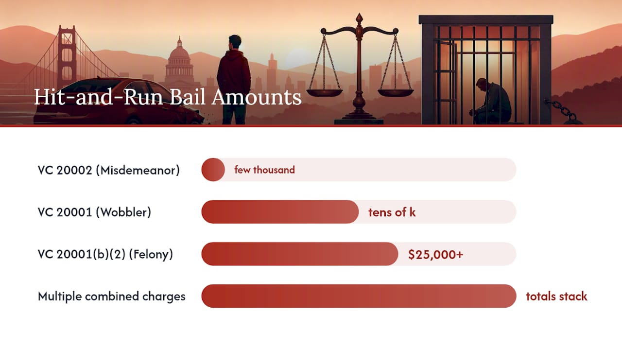 Diagram comparing bail amounts by charge