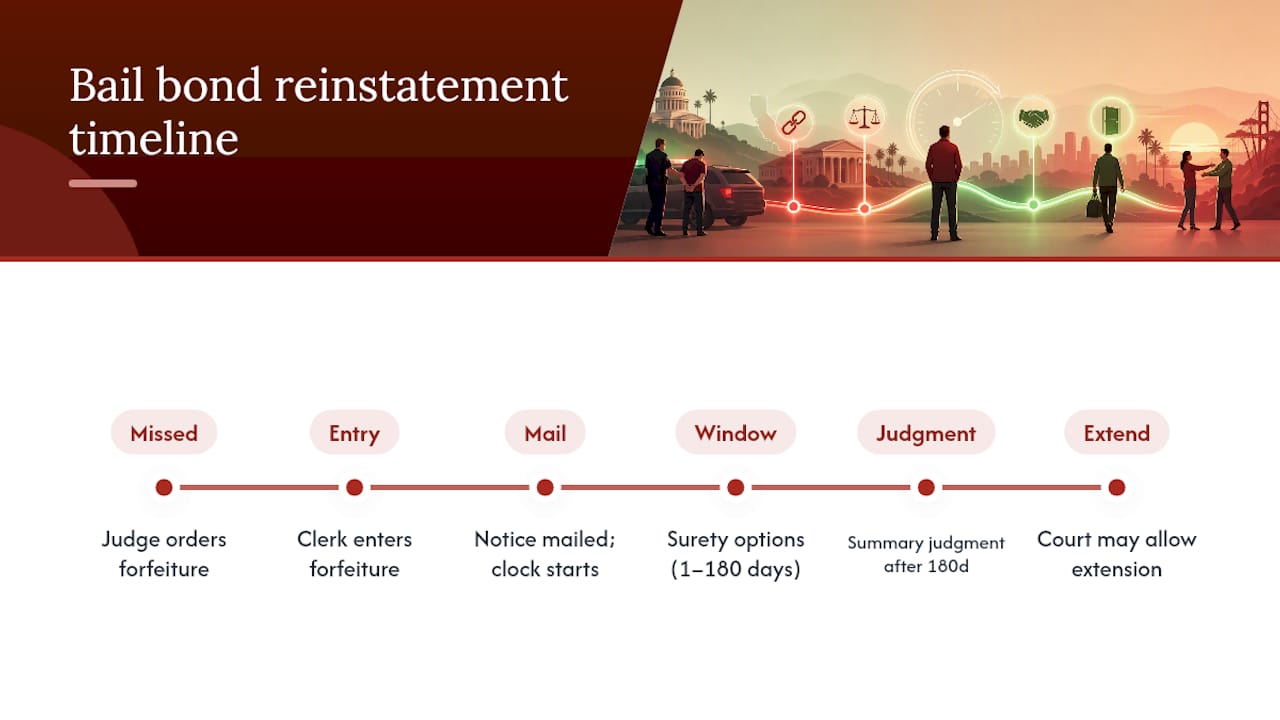 Timeline of bail bond reinstatement steps