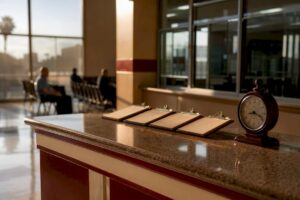 Orange County jail intake center counter