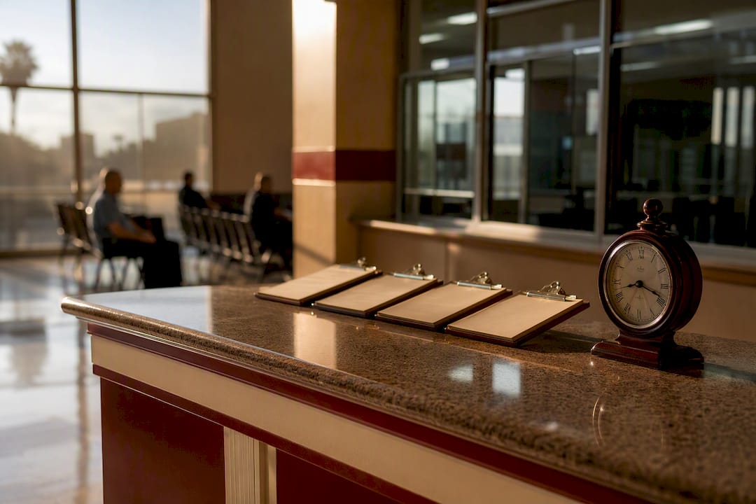 Orange County jail intake center counter