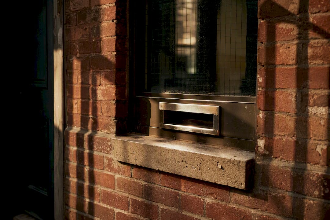 County jail intake window exterior